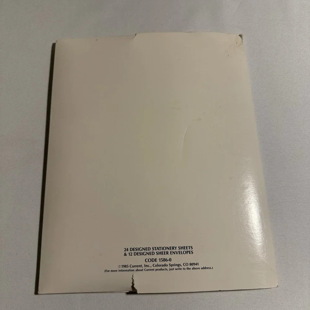 Vintage Current Flowerart Stationery Set Sheer Envelopes w/ Butterfly Floral '85
